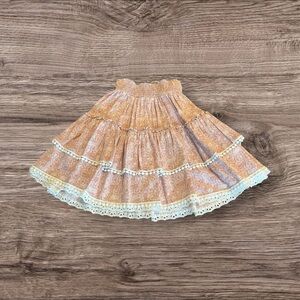 Misa Los Angeles Ruffled Layered Linen Blend Mini Skirt Size Small